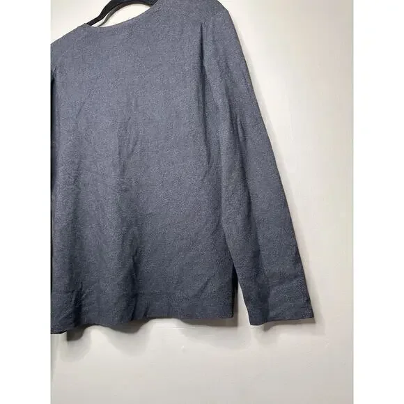 Chicos Sweater Womens 3 (XL 16) Gray Rayon V Neck Long‎ Sleeve Luxe Knit - Picture 9 of 14